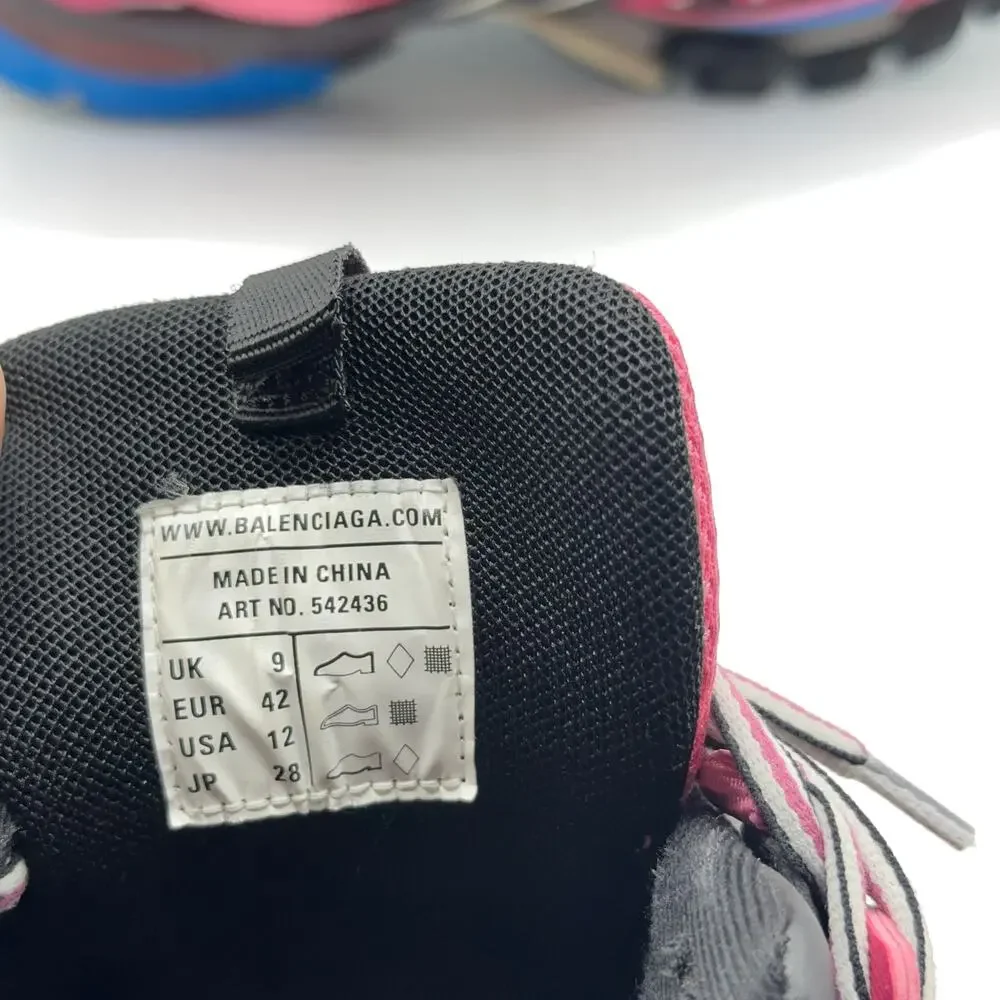 BALENCIAGA Track Runner Trainer Sneakers Pink Blue Sz 42 $958